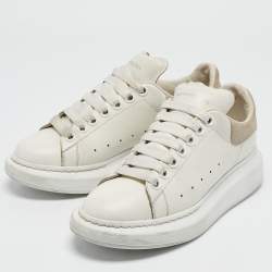 Alexander McQueen White Leather Oversized Lace Up Sneakers Size 37