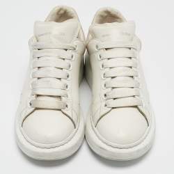 Alexander McQueen White Leather Oversized Lace Up Sneakers Size 37