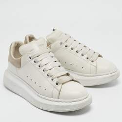 Alexander McQueen White Leather Oversized Lace Up Sneakers Size 37