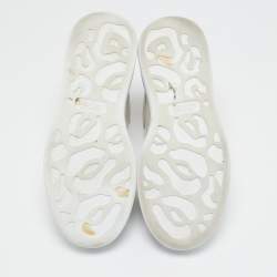 Pre Owned حذاء رياضي ألكساندر ماكوين لاري جلد أبيض / ذهبي مقاس أوروبي  36.5