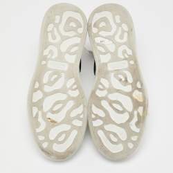 Pre Owned Alexander McQueen White/Black Leather Larry Sneakers Size 35