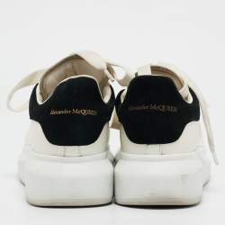 Pre Owned Alexander McQueen White/Black Leather Larry Sneakers Size 35