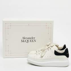 Pre Owned Alexander McQueen White/Black Leather Larry Sneakers Size 35