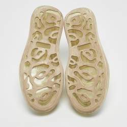 Alexander McQueen White/Iridescent Leather Oversized Sneakers Size 39
