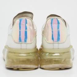 Alexander McQueen White/Iridescent Leather Oversized Sneakers Size 39