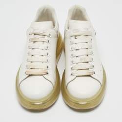 Alexander McQueen White/Iridescent Leather Oversized Sneakers Size 39