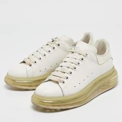 Alexander McQueen White/Iridescent Leather Oversized Sneakers Size 39