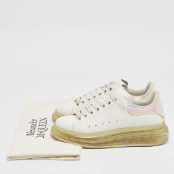 Alexander McQueen White/Iridescent Leather Oversized Sneakers Size 39