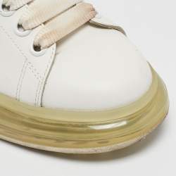 Alexander McQueen White/Iridescent Leather Oversized Sneakers Size 39