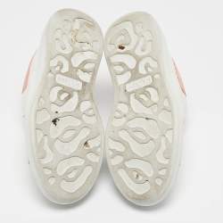 Alexander McQueen White/Pink Suede and Leather Oversized Sneakers Size 36