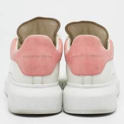 Alexander McQueen White/Pink Suede and Leather Oversized Sneakers Size 36