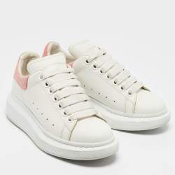 Alexander McQueen White/Pink Suede and Leather Oversized Sneakers Size 36