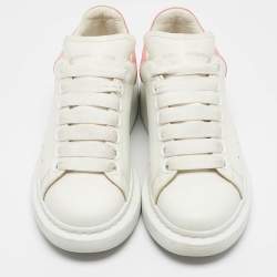 Alexander McQueen White/Pink Suede and Leather Oversized Sneakers Size 36