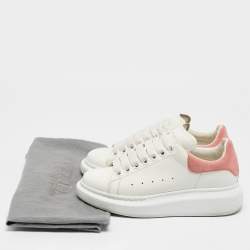 Alexander McQueen White/Pink Suede and Leather Oversized Sneakers Size 36
