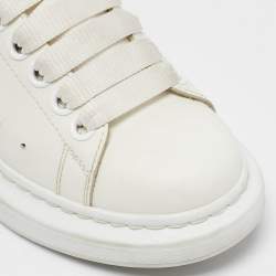 Alexander McQueen White/Pink Suede and Leather Oversized Sneakers Size 36