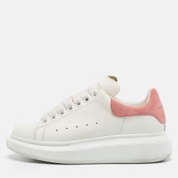Alexander McQueen White/Pink Suede and Leather Oversized Sneakers Size 36