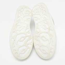 Alexander McQueen White/Grey Suede and Leather Oversized Sneakers Size 37