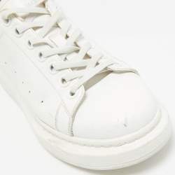 Alexander McQueen White/Grey Suede and Leather Oversized Sneakers Size 37