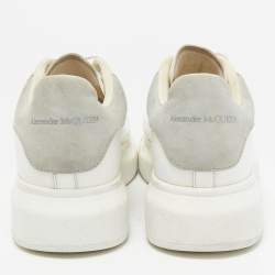 Alexander McQueen White/Grey Suede and Leather Oversized Sneakers Size 37