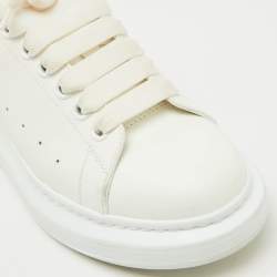 Alexander McQueen White/Red Leather Oversized Sneakers Size 39