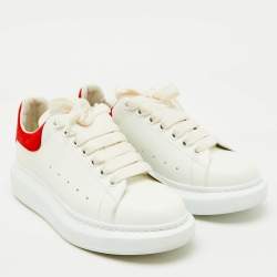 Alexander McQueen White/Red Leather Oversized Sneakers Size 39