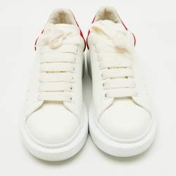 Alexander McQueen White/Red Leather Oversized Sneakers Size 39