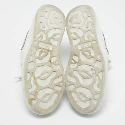 Alexander McQueen White/Silver Leather Oversized Sneakers Size 38.5