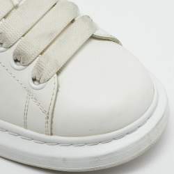 Alexander McQueen White/Silver Leather Oversized Sneakers Size 38.5