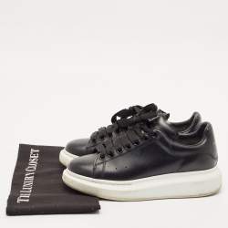 Alexander McQueen Black Leather Oversized Sneakers Size 37