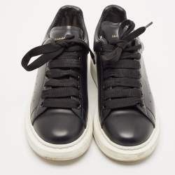 Alexander McQueen Black Leather Oversized Sneakers Size 37