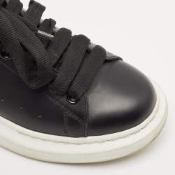 Alexander McQueen Black Leather Oversized Sneakers Size 37