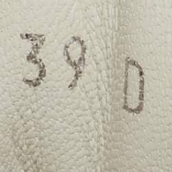 Pre Owned Alexander McQueen White/Red Leather And Mesh Oversized Runner Low Top Sneakers Size 39