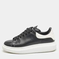 Alexander McQueen Black/White Leather Oversized Sneakers