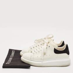 Alexander McQueen Black/White Leather and Suede Oversized Lace Up Sneakers Size 38