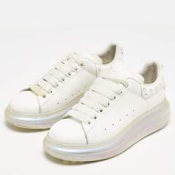 Alexander McQueen White Leather Larry Low Top Sneakers Size 39.5