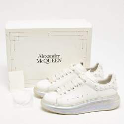 Alexander McQueen White Leather Larry Low Top Sneakers Size 39.5