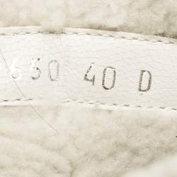 Alexander McQueen White Fur and  Leather Oversized  Sneakers Size 40