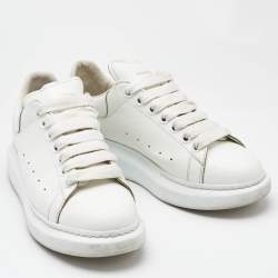 Alexander McQueen White Leather Oversized  Sneakers Size 40