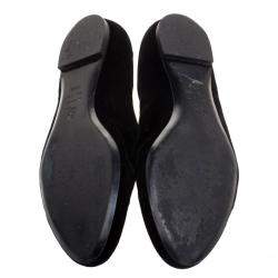 Pre Owned Alexander McQueen Black Velvet Skull Embroidered Smoking Slippers Size 38.5