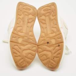 Alexander McQueen White/Pink Leather Chunky Sneakers Size 38
