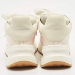 Alexander McQueen White/Pink Leather Chunky Sneakers Size 38