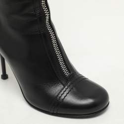 Alexander McQueen Black Leather Ankle Length Boots Size 36