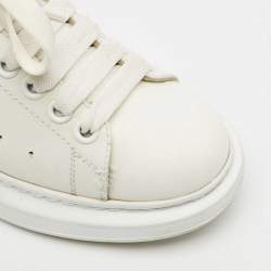 Alexander McQueen Blue/White Leather and Suede Oversized Lace Up Sneakers Size 38.5
