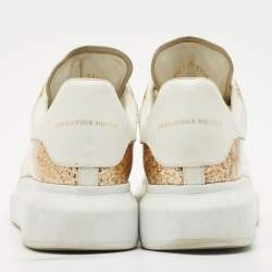 Alexander McQueen White/Gold PVC and Leather Oversized Sneakers Size 37.5