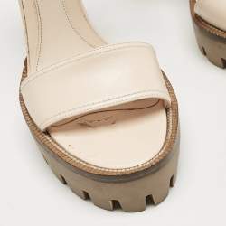 Alexander McQueen Light Blush Pink Leather Ankle Strap Platform Sandals Size 38