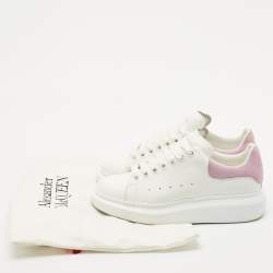 Alexander McQueen White/Purple Leather and Suede Oversized Sneakers Size 39