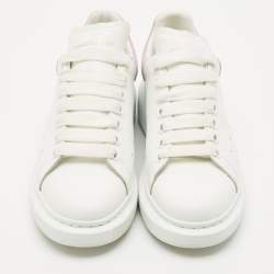 Alexander McQueen White/Purple Leather and Suede Oversized Sneakers Size 39