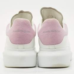 Alexander McQueen White/Purple Leather and Suede Oversized Sneakers Size 39