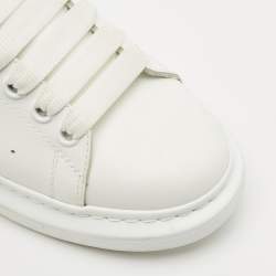 Alexander McQueen White/Purple Leather and Suede Oversized Sneakers Size 39