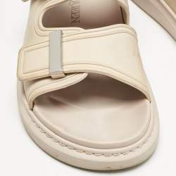 Alexander McQueen Beige Rubber Hybrid Slides Size 39